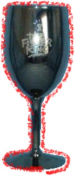 wine glass used as a video store promo item